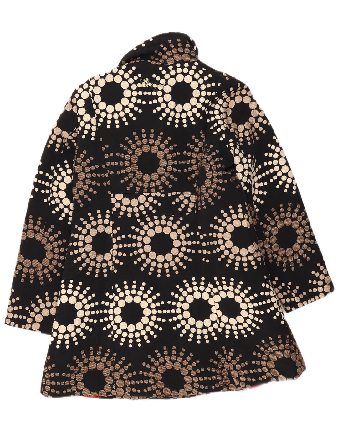 Desigual Damenmantel EU 44 XL Schwarzes geometrisches Polyester