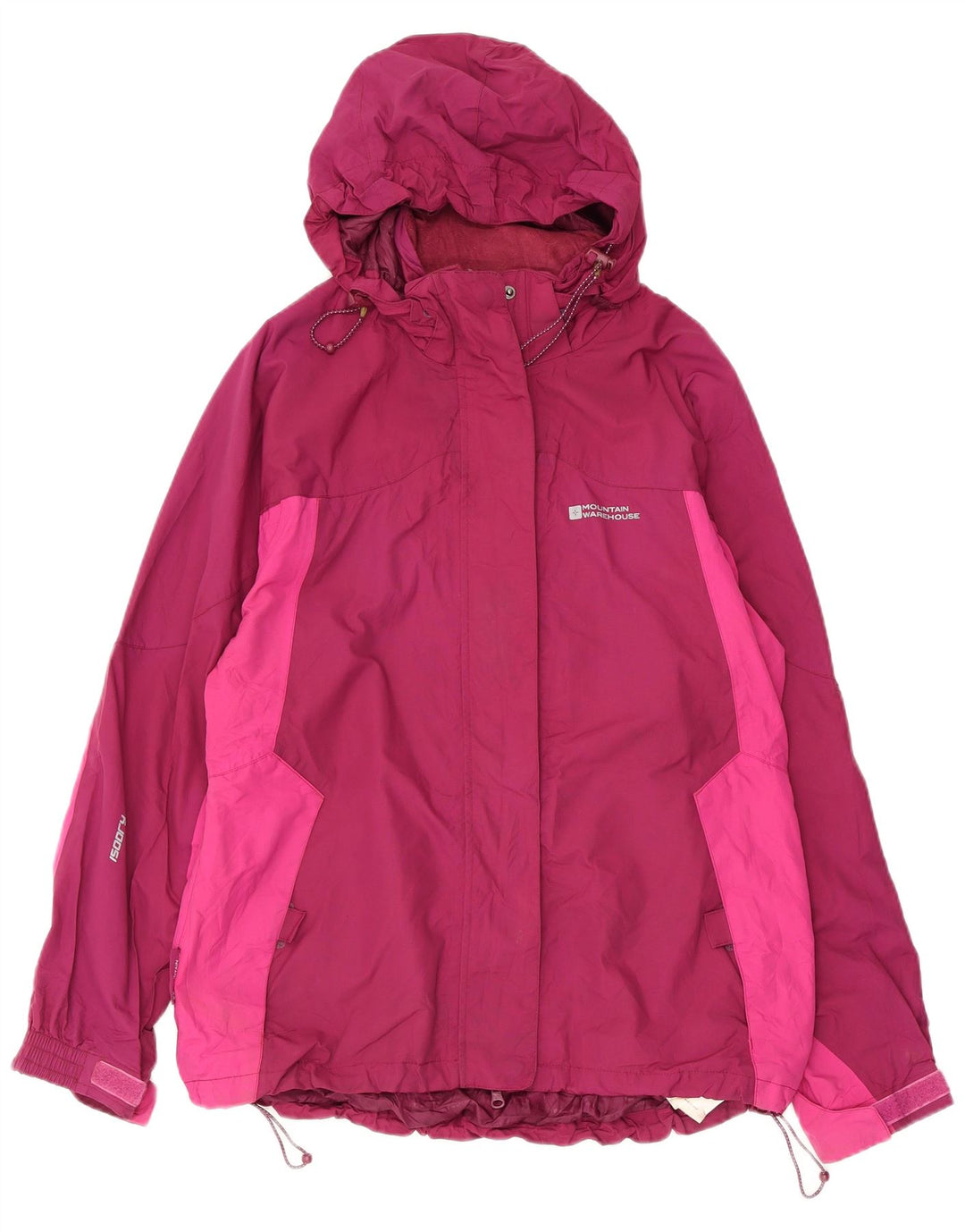 Mountain Warehouse Damen-Regenjacke mit Kapuze, UK 14, Größe L, Rosa, Farbblock