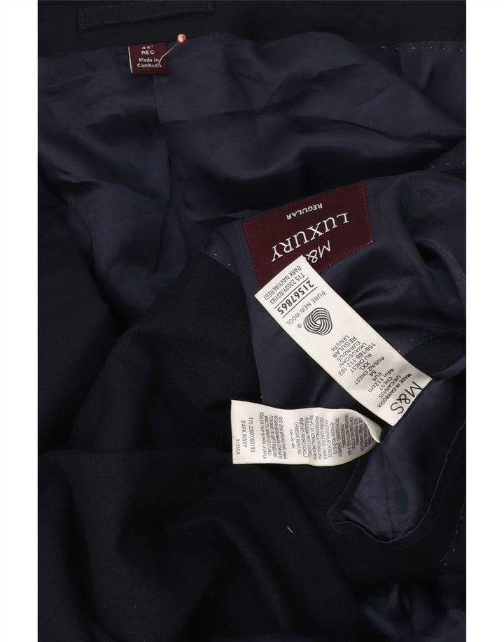 Marks & Spencer Herren-Blazer mit 2 Knöpfen, UK 44, 2XL, Marineblau, Schurwolle
