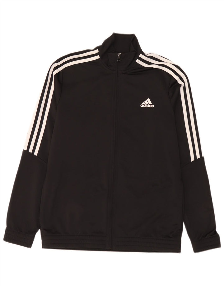 Adidas Jungen Trainingsanzug Top Jacke 13-14 Jahre Schwarz Polyester