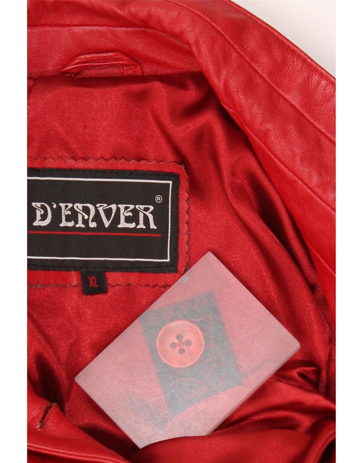 D'Enver Damen Ledermantel UK 18 XL Rotes Leder