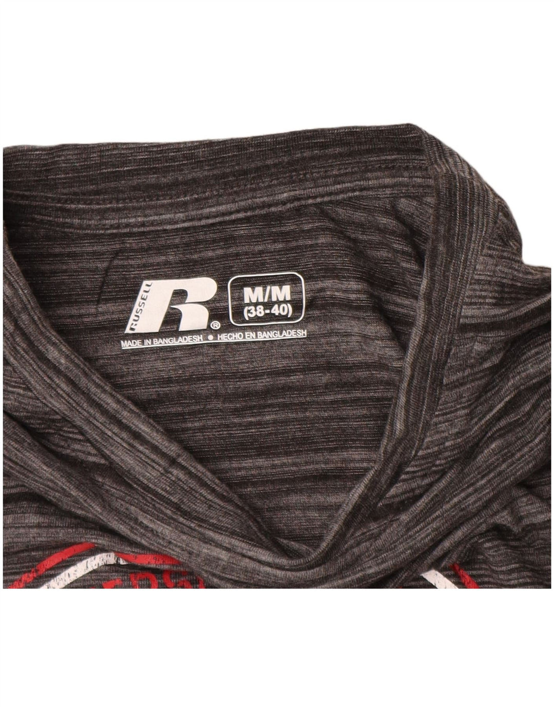 RUSSELL ATHLETIC Herren-T-Shirt mit Grafik, UK 38/40, mittelgrau gestreift