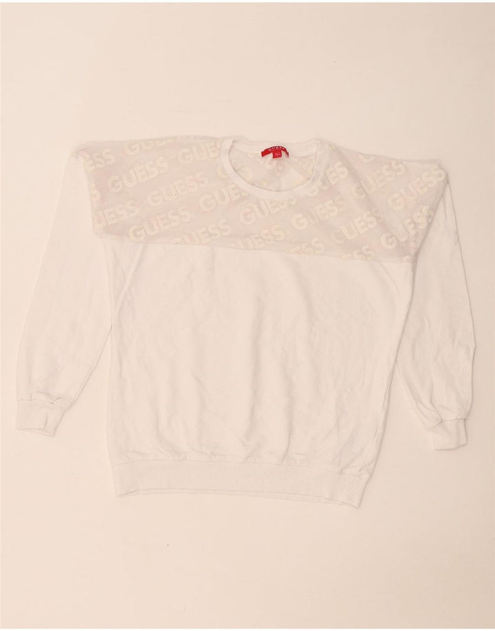 Guess Grafik-Sweatshirt für Damen, Gr. 10, Größe S, Weiß, Farbblock