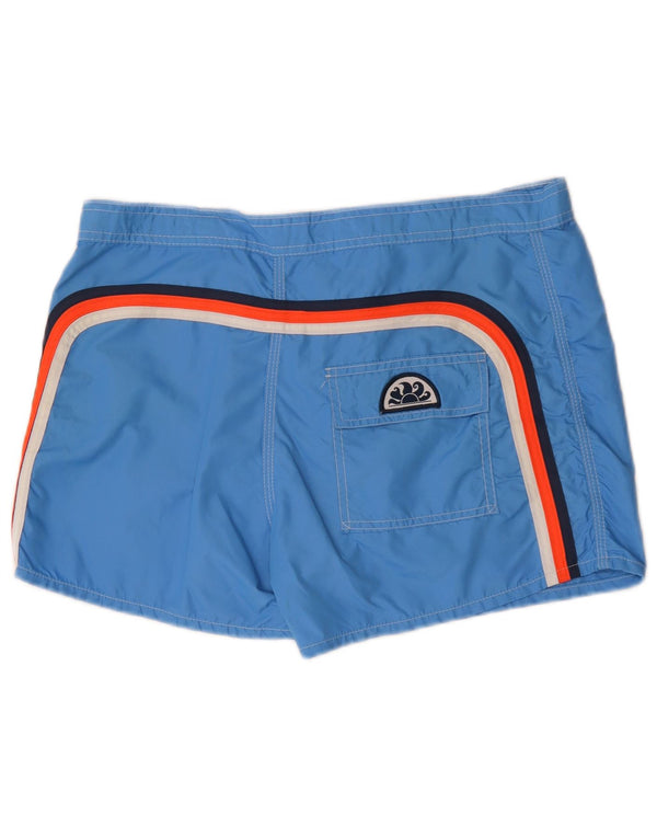 Sundek Herren-Badeshorts aus mittelblauem Colourblock-Nylon