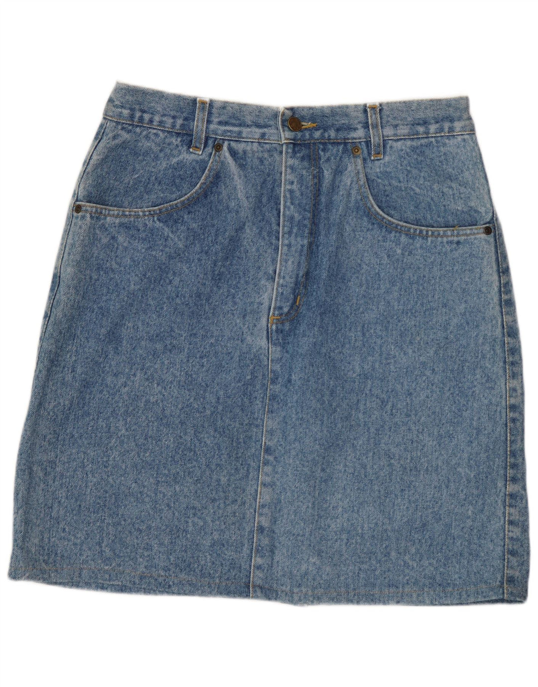 VINTAGE Damen Jeansrock W32 Große blaue Baumwolle