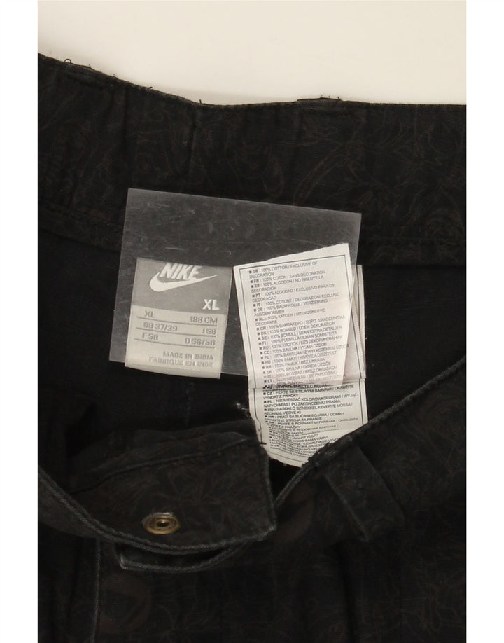 NIKE Herren Cargo Shorts XL W38 Schwarz geblümte Baumwolle