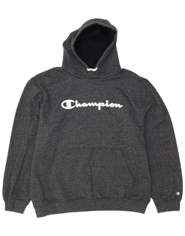 Champion Herren-Kapuzenpullover mit Grafik, 3XL, grau meliert, Baumwolle