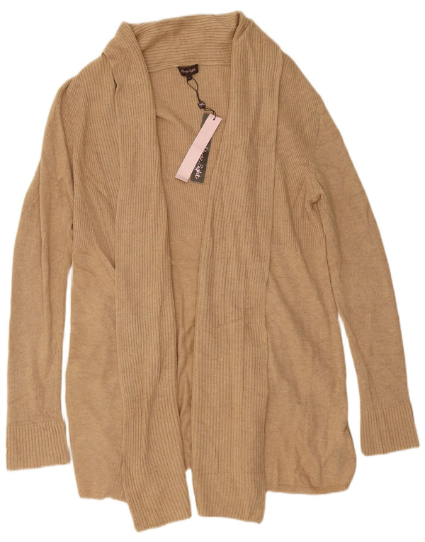 Phase Eight Damen Longline Open Cardigan Pullover UK 14 Mittelbeige Baumwolle