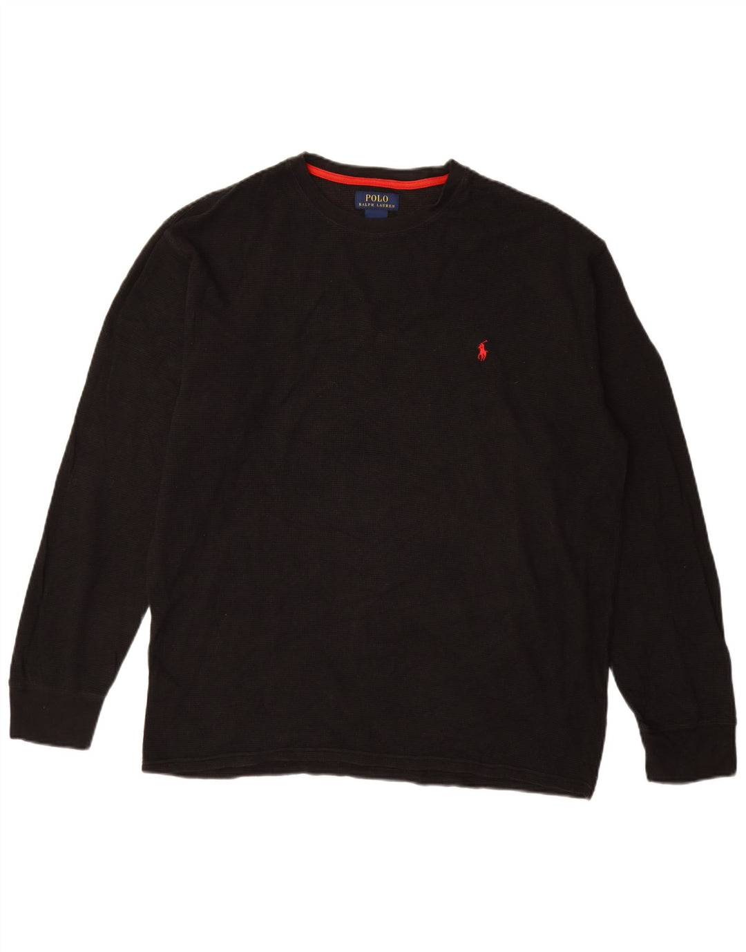 POLO RALPH LAUREN Herren Top Langarm 2XL Blaue Baumwolle