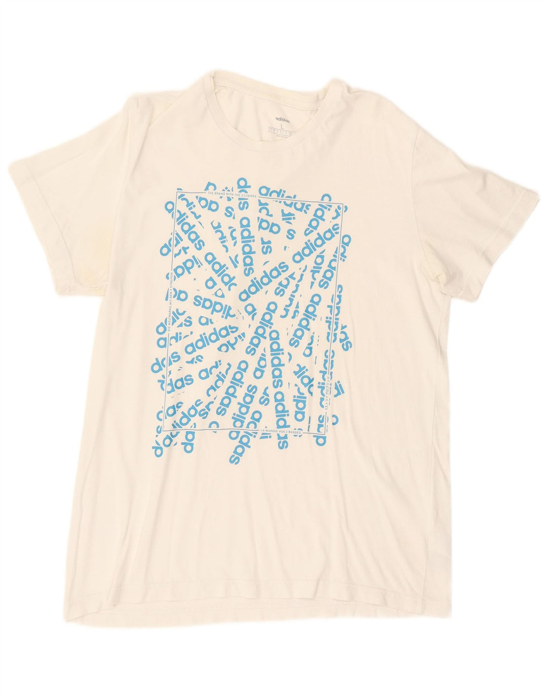 ADIDAS Mens Graphic T-Shirt Top Large White Cotton