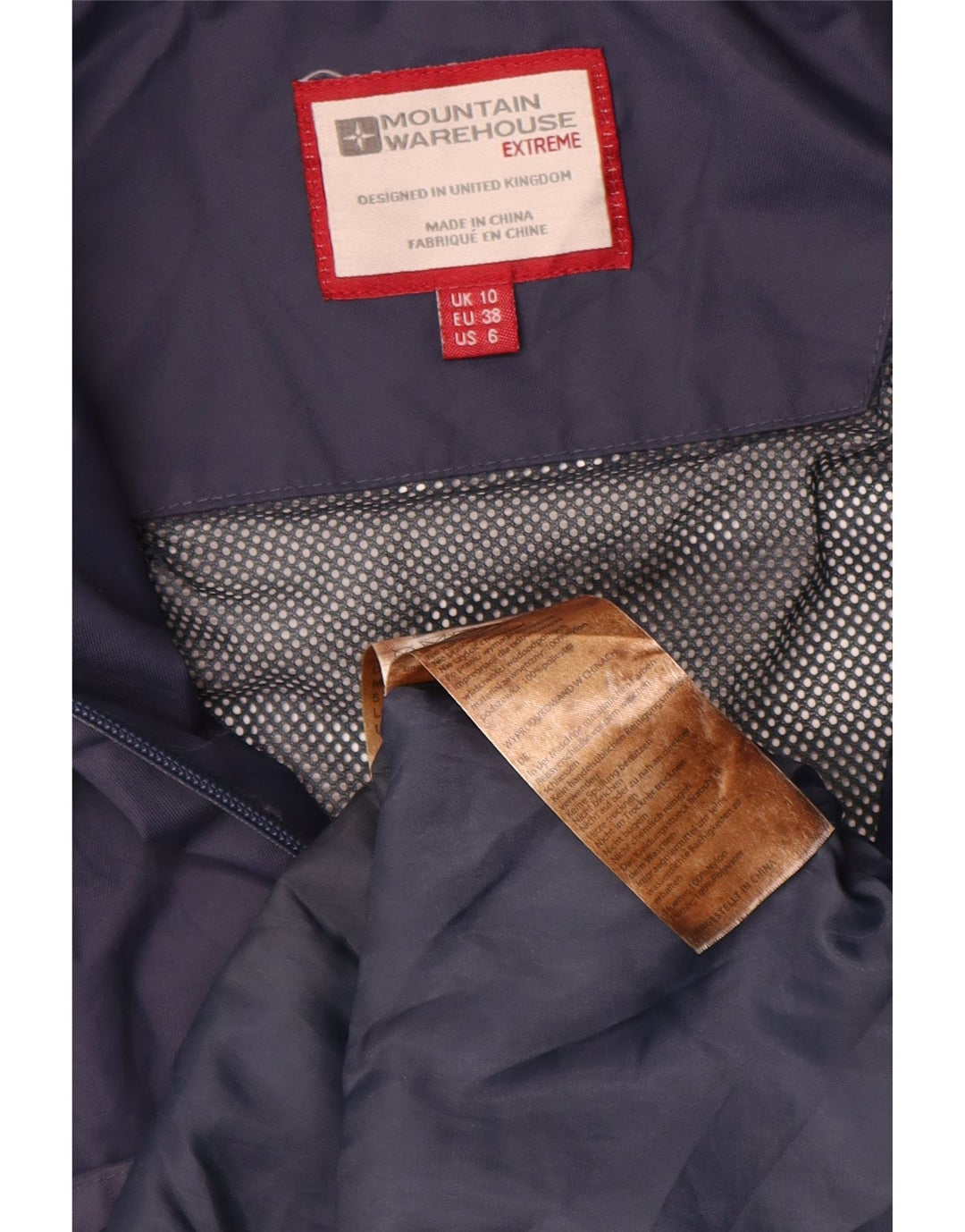 MOUNTAIN WAREHOUSE Damen Regenjacke UK 10 Small Marineblau Farbblock