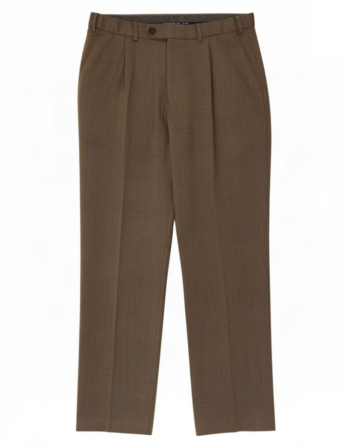 Marks & Spencer Herren-Anzughose in normaler Passform, W32, L31, beige Wolle