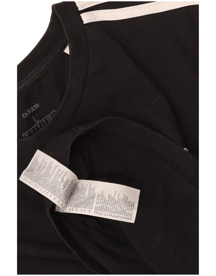 Adidas Herren T-Shirt Top Large Schwarz Baumwolle