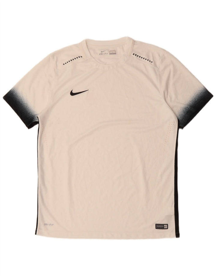 NIKE Herren Dri Fit T-Shirt Top XL Weiß Colourblock Polyester
