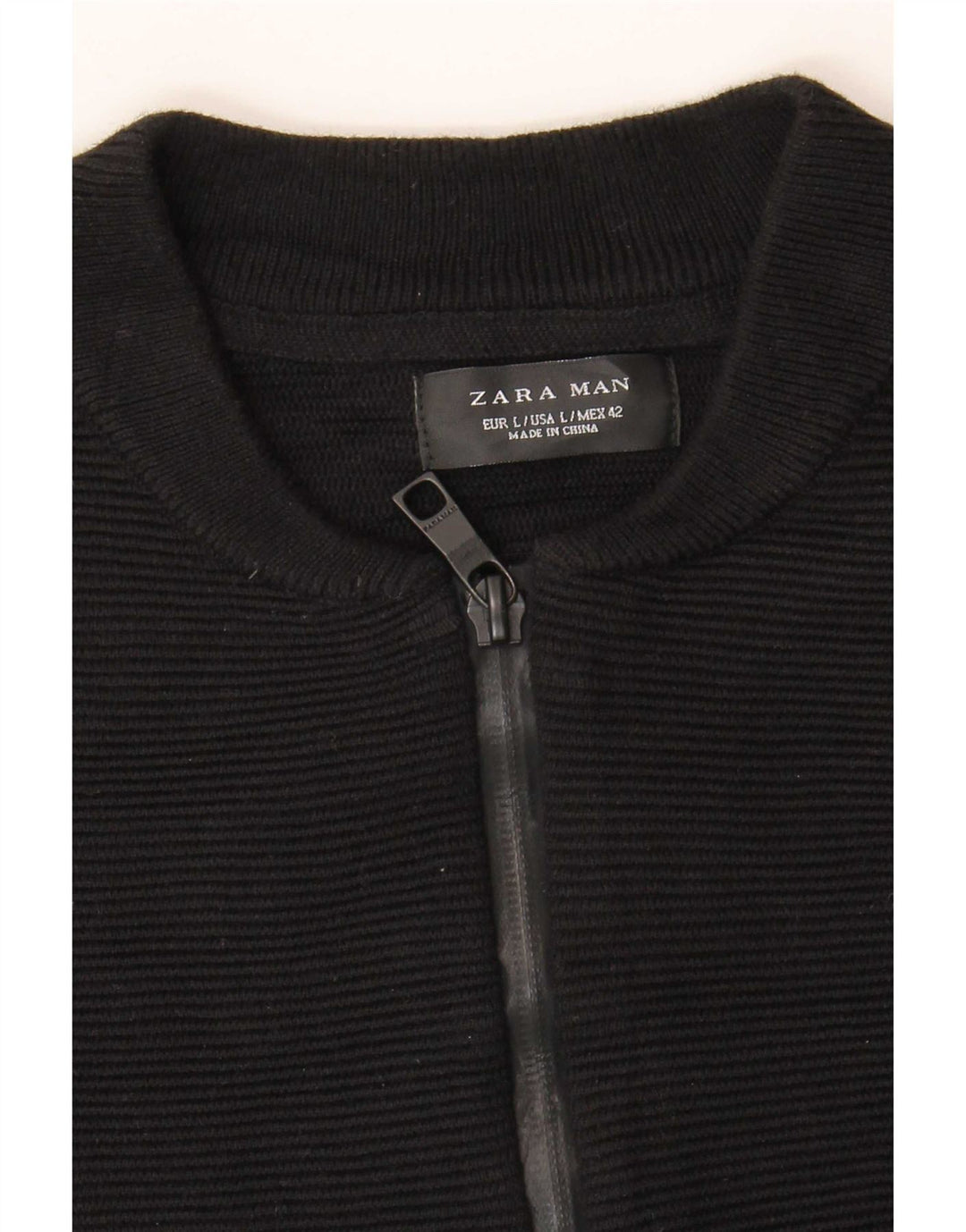 Zara Herren-Strickjacke, groß, aus schwarzer Baumwolle