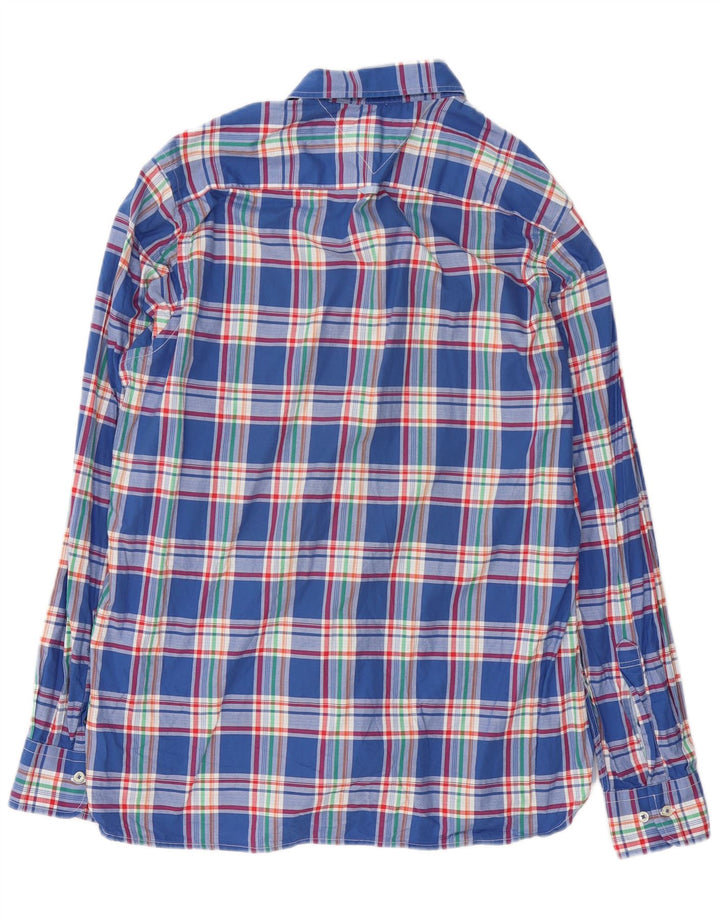 Tommy Hilfiger Herren-Hemd mit individueller Passform, mittelblau karierte Baumwolle