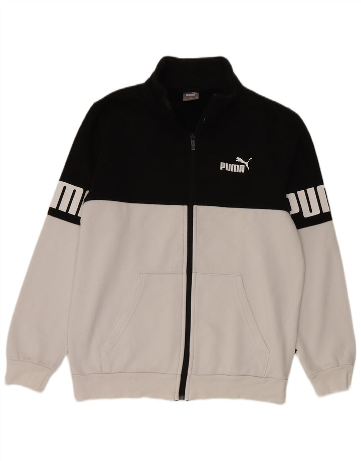 Puma Herren-Trainingsanzugoberteil mit Grafik, Mittelweiß, Farbblock