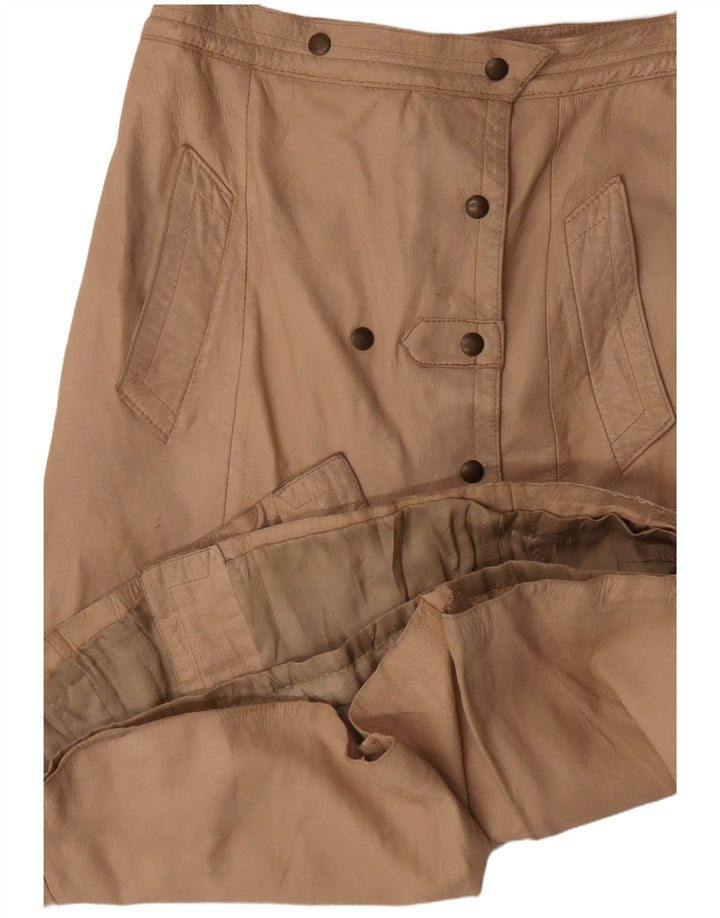 VINTAGE Damen Lederrock W30 Mittelbeige