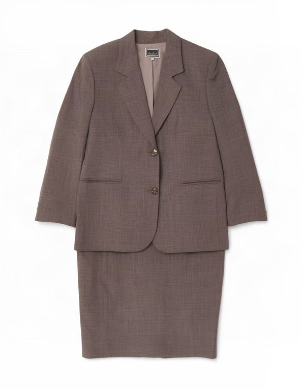 Luisa Spagnoli Damen 2-Knopf-Rock-Set IT 50 XL W36 Grau