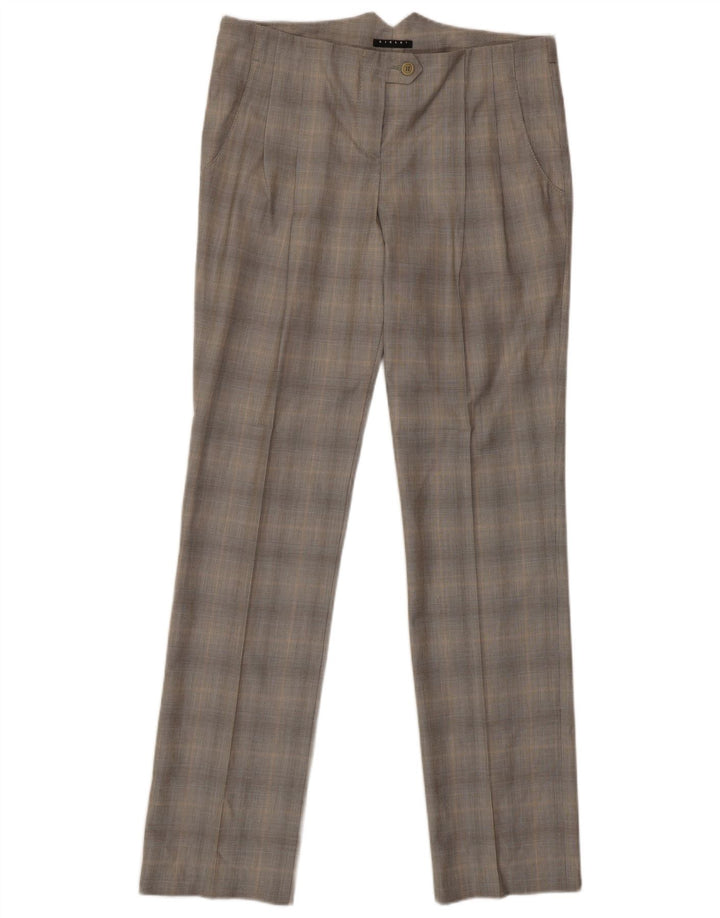 Sisley Slim-Anzughose für Damen, Größe 42, mittelgroß, W30, L33, grau kariertes Polyester