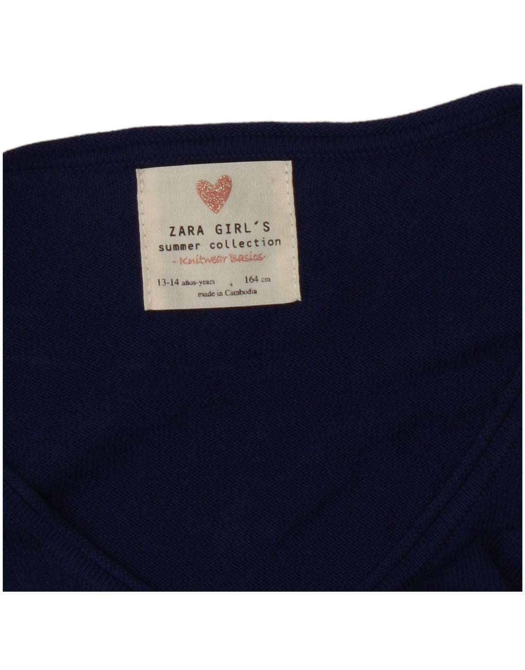 ZARA Mädchen Crop Cardigan Pullover 13-14 Jahre Marineblau geblümt