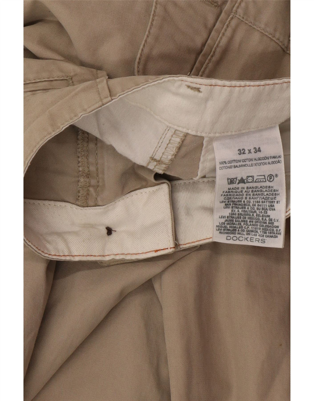 DOCKERS Gerade Chino-Hose für Herren, W32, L34, Beige, Baumwolle, klassisch