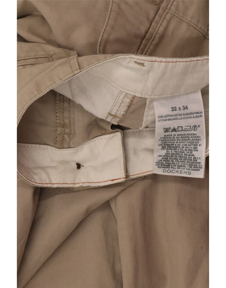 DOCKERS Gerade Chino-Hose für Herren, W32, L34, Beige, Baumwolle, klassisch