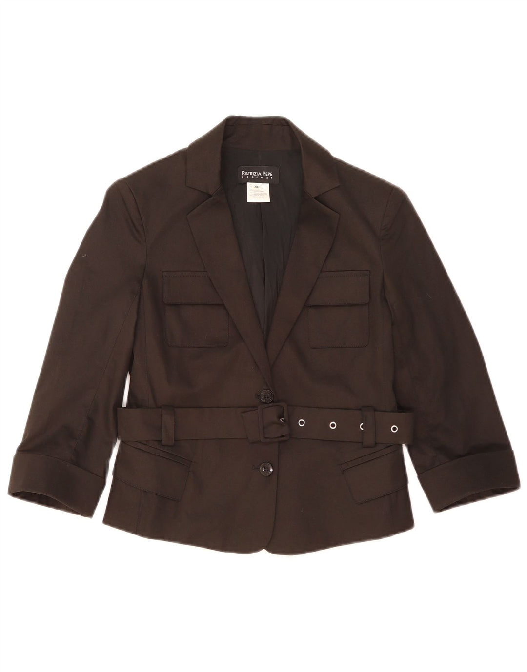 Patrizia Pepe Damen Crop 2 Button Blazer Jacke IT 40 Small Schwarz
