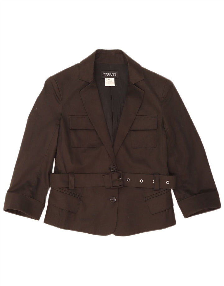 Patrizia Pepe Damen Crop 2 Button Blazer Jacke IT 40 Small Schwarz