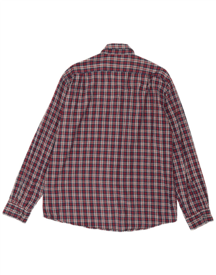 CARRERA Herren-Flanellhemd mit normaler Passform, XL, rot kariert, Baumwolle