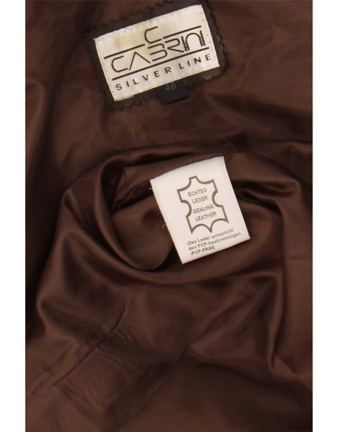 Cabrini Herren Lederjacke EU 48 Medium Khaki Leder