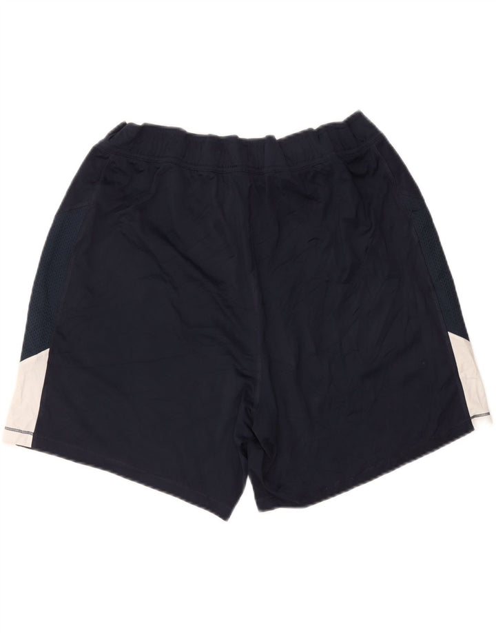 REEBOK Damen Sportshorts UK 16 Large Marineblaues Colourblock-Polyester
