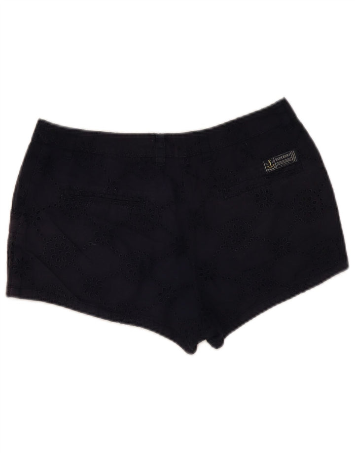 Superdry Hotpants für Damen, Größe S, W27, Marineblau mit Blumenmuster