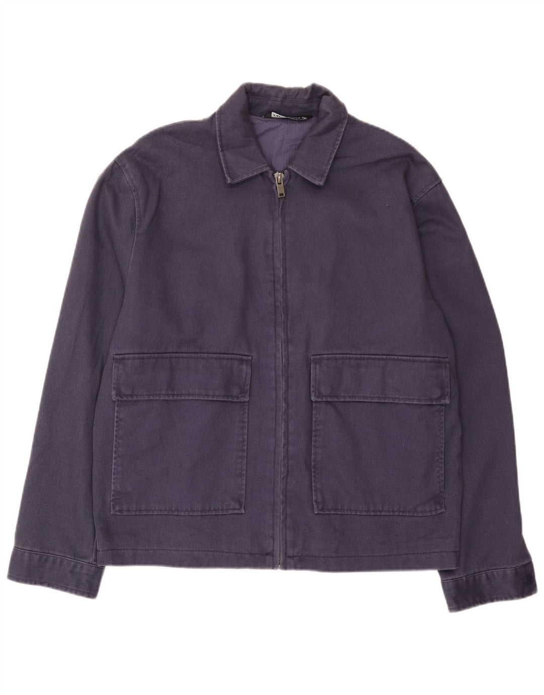 Zara Herren Bomberjacke UK 38 Mittelmarineblaue Baumwolle