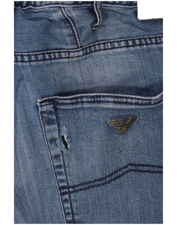 Armani Herren Straight Jeans W33 L34 Blaue Baumwolle
