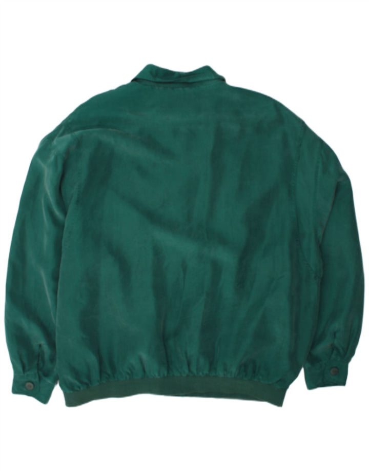 Vintage Herren Bomberjacke IT 56 3XL Grüne Seide