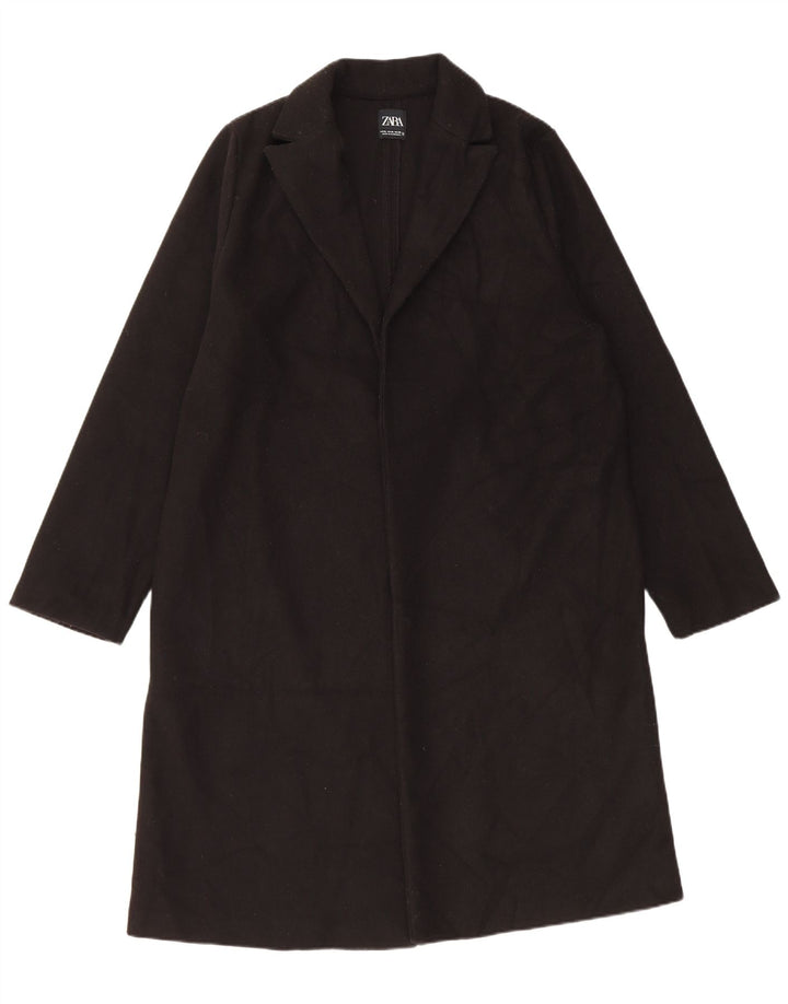 Zara Womens Open Overcoat UK 18 XL Schwarz Polyester