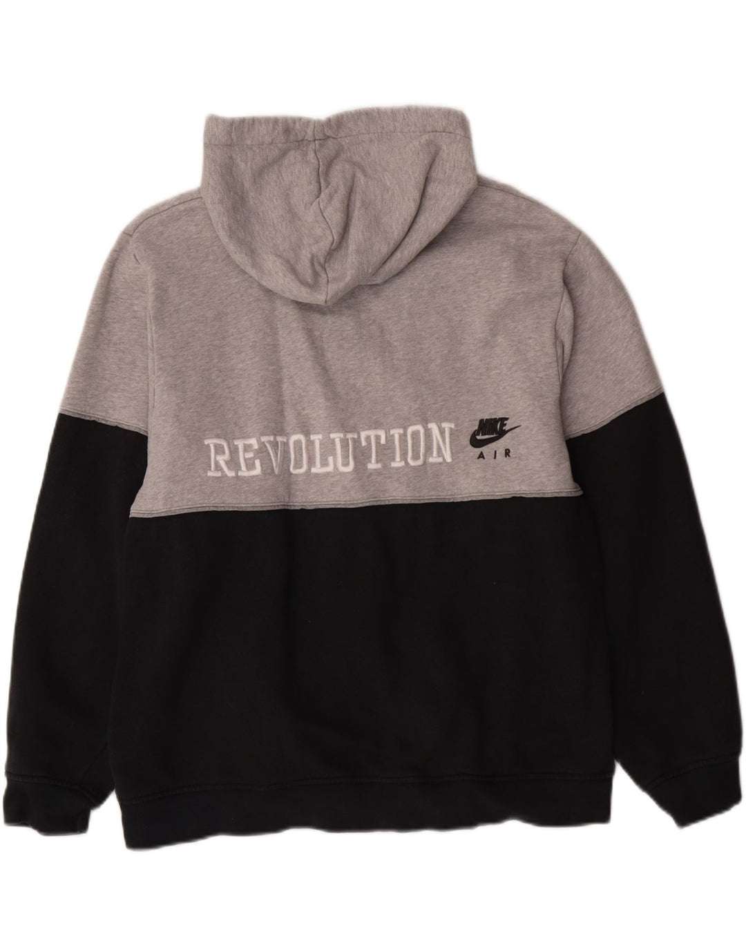 Nike Herren-Kapuzenpullover mit grafischem Reißverschluss, UK 39/41, Mittelschwarz, Farbblock