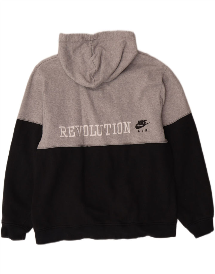 Nike Herren-Kapuzenpullover mit grafischem Reißverschluss, UK 39/41, Mittelschwarz, Farbblock