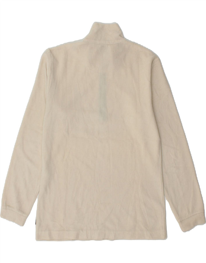PLAYLIFE Mens Zip Neck Fleece Jumper Small Off White Vintage Playlife and Second-Hand Playlife from Messina Hembry 