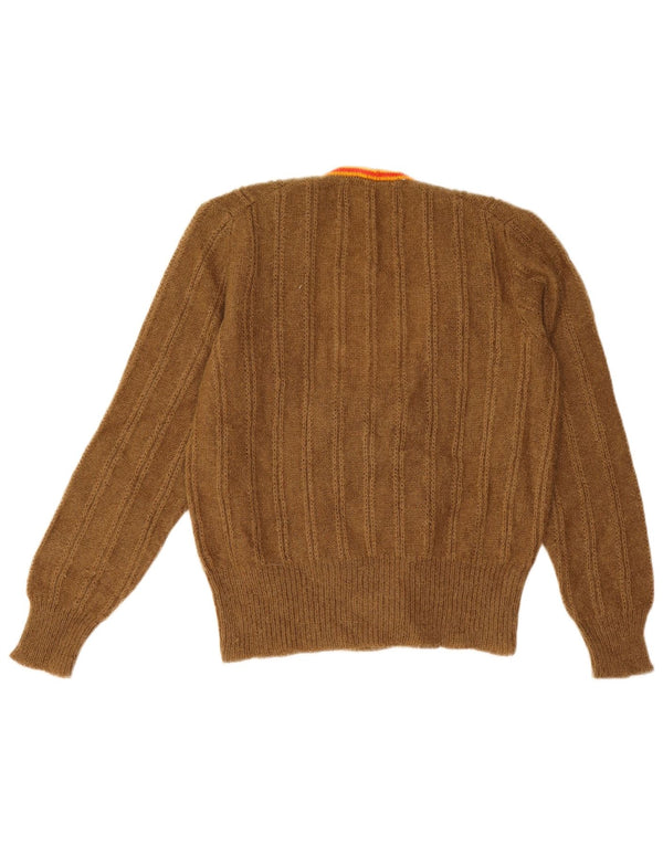 Vintage Damen Cardigan Pullover UK 14 Medium Beige