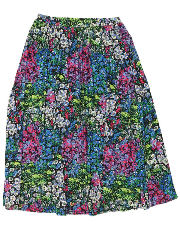 OASIS Falten-Midirock für Damen, Größe S, Größe S, mehrfarbig, Blumenmuster, Polyester