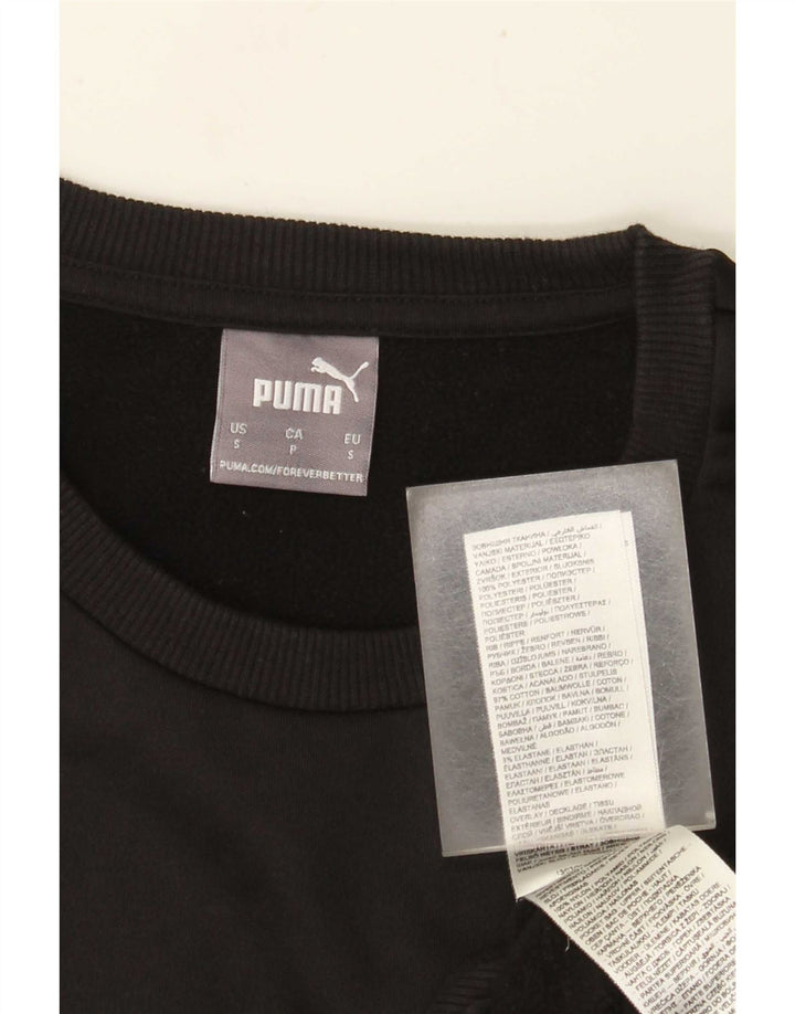 Puma Herren Sweatshirt Pullover Small Schwarz Colourblock Baumwolle