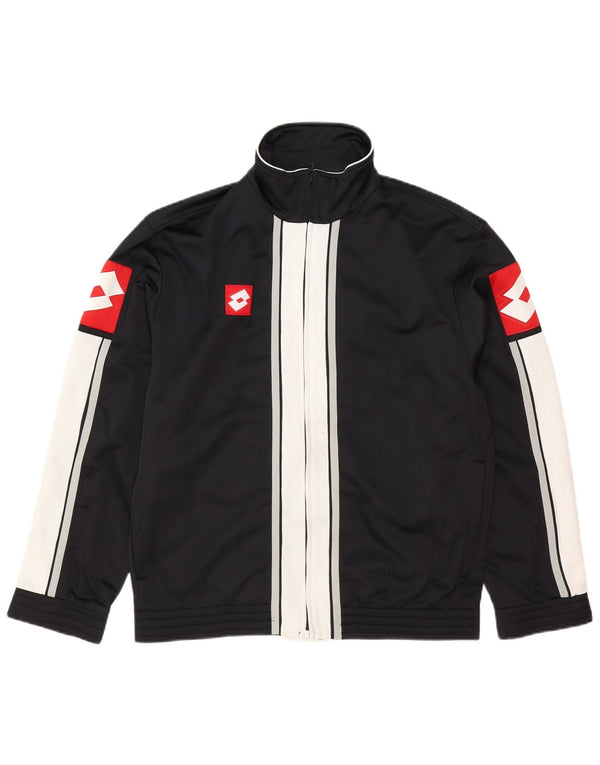 Lotto Herren-Trainingsanzug-Oberteil, Mittelschwarzes Farbblock-Polyester