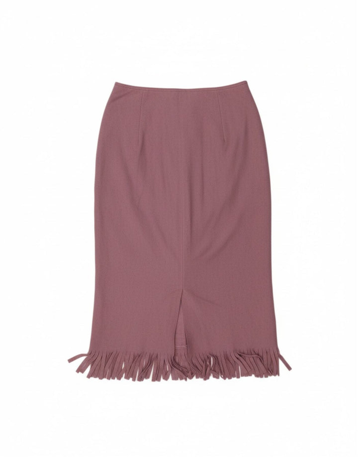 BENETTON Womens Midi Skirt IT 42 Medium W28  Purple Wool