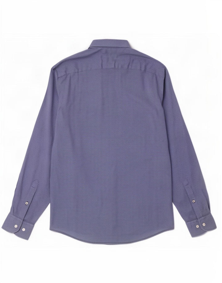 Tommy Hilfiger Herrenhemd aus mittelblauer, geometrischer Baumwolle