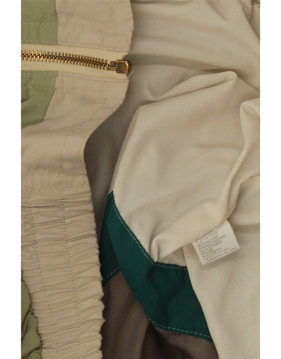 Vintage Damen Regenjacke UK 18 XL Beige Colourblock Polyester