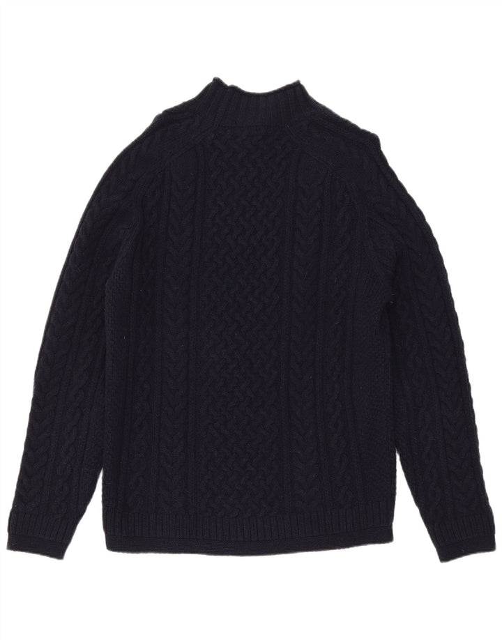 Massimo Dutti Damen Rollkragenpullover Pullover UK 16 Große marineblaue Wolle