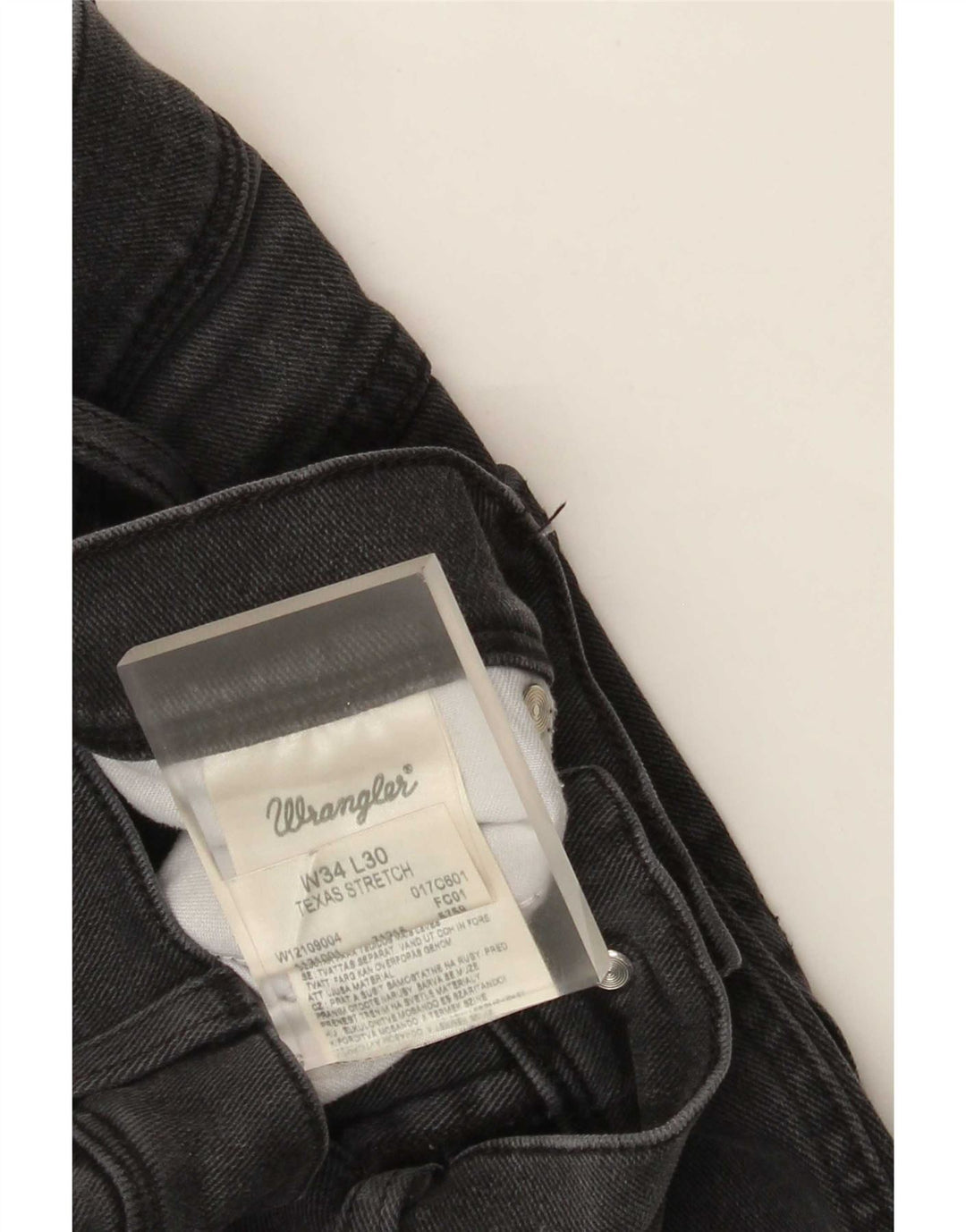 Wrangler Herren Texas Stretch Straight Jeans W34 L30 Graue Baumwolle