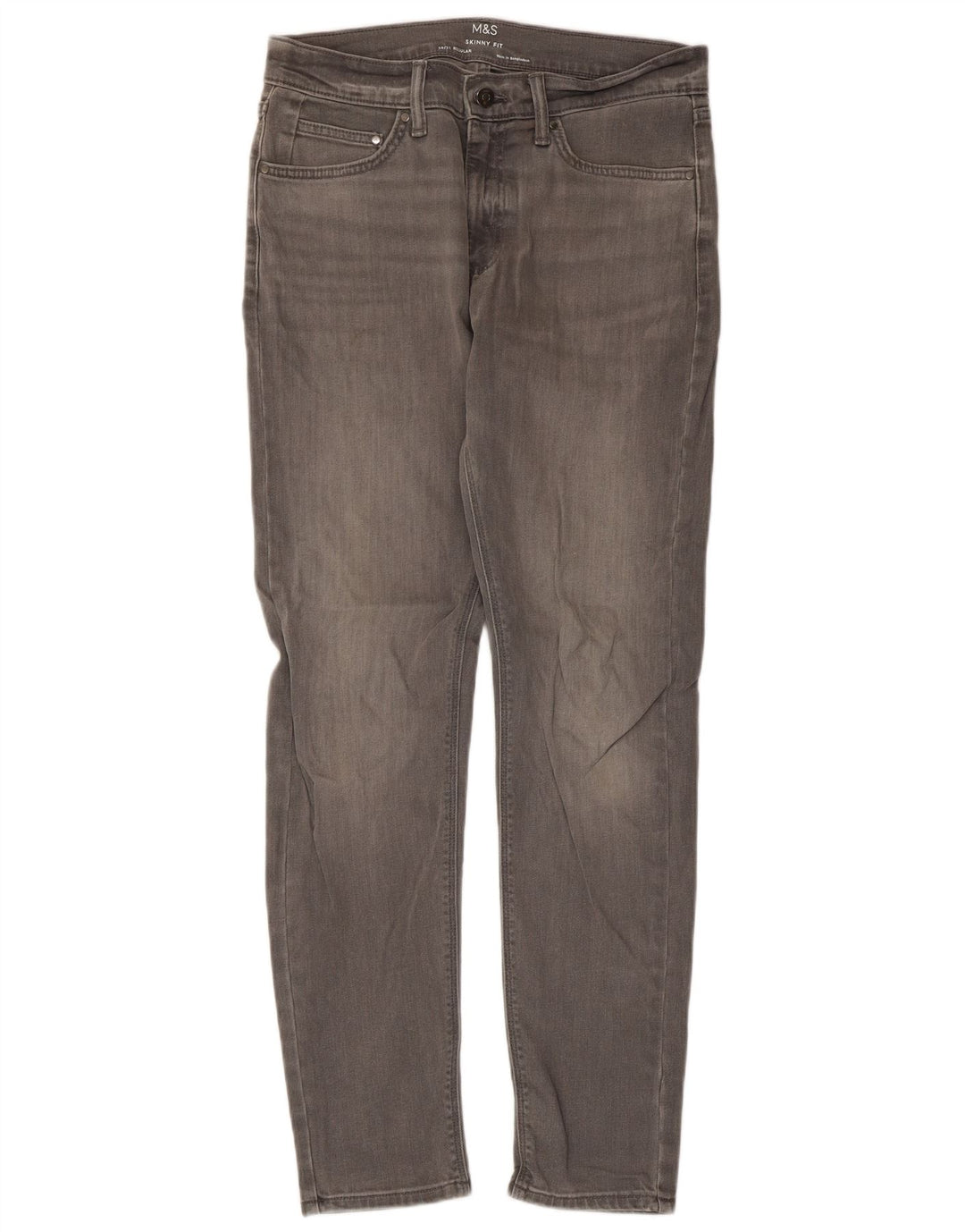 Marks & Spencer Herren Skinny Jeans W30 L31 Graue Baumwolle